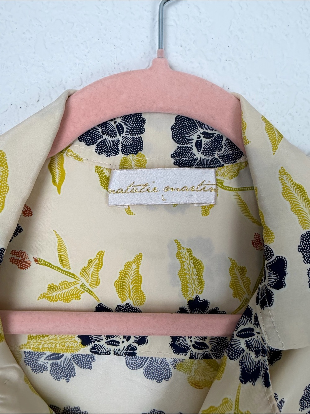 Natalie Martin Collection Kevin Shirt Jasper Shorts Matching Set Floral Silk L - Picture 8 of 15